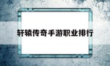 (轩辕传奇手游职业排行表)轩辕传奇手游职业排行